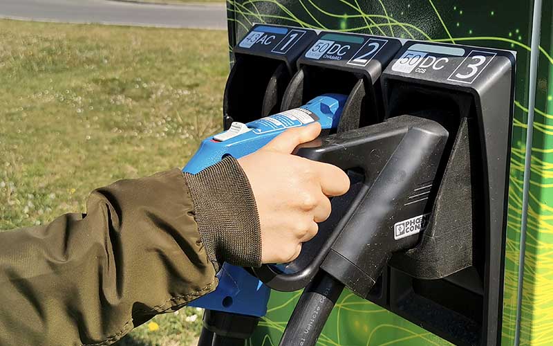 Person using charging point